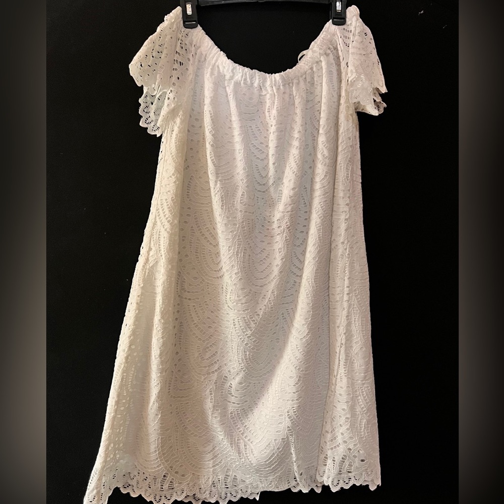 Lilly Pulitzer Marble Dress in Resort White Marine Tropic Lace Size XL NWT